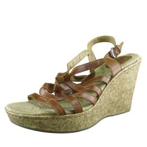 Born Concept Women Strappy‎ Sandal Shoes Size 9 Medium Brown Leather